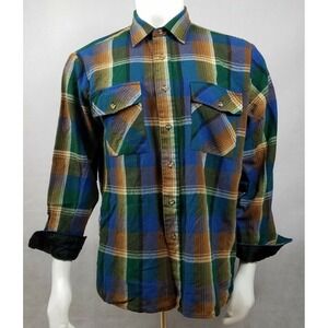 Mikael York Collection Mens Button Down Shirt Multicolor Size Large